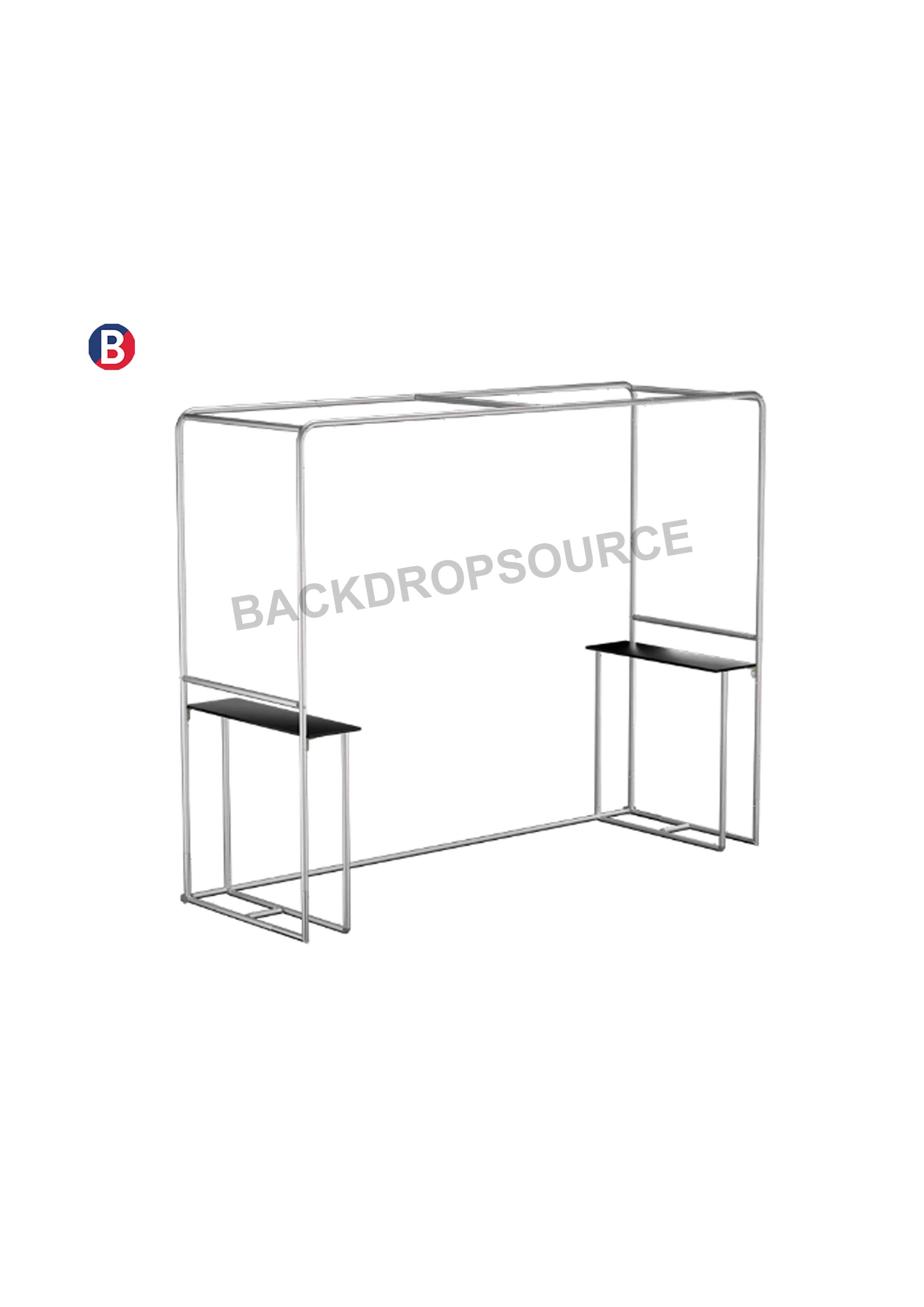 Square Arch Trade Show Booth with Shelf.
