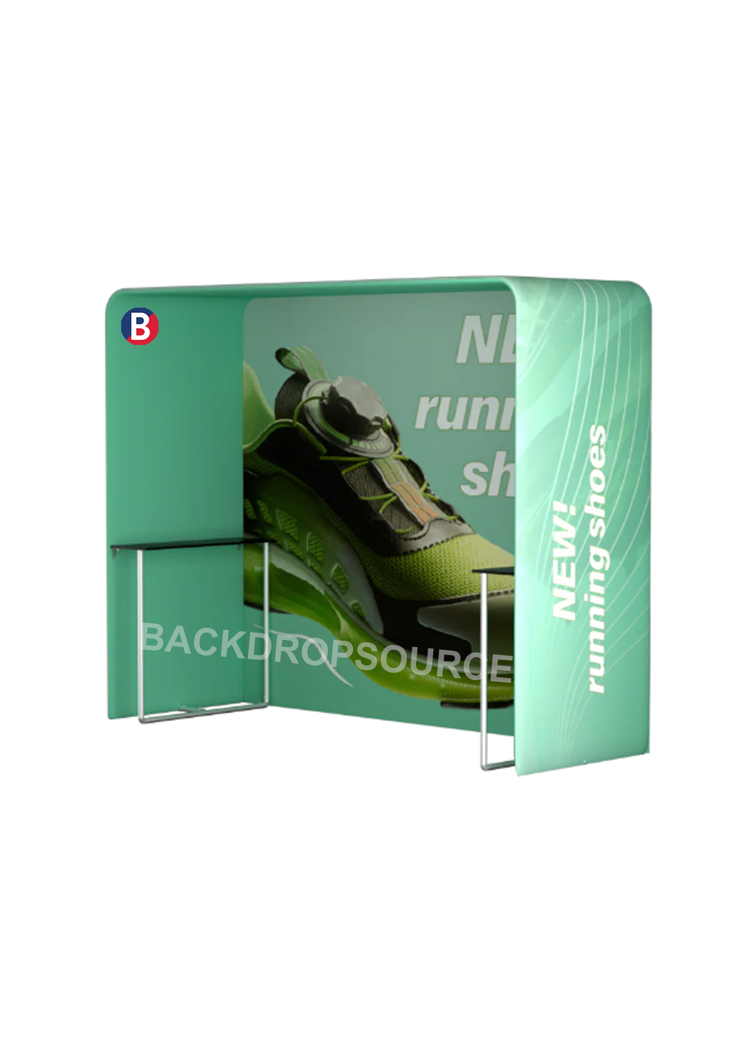 Square Arch Trade Show Booth with Shelf.