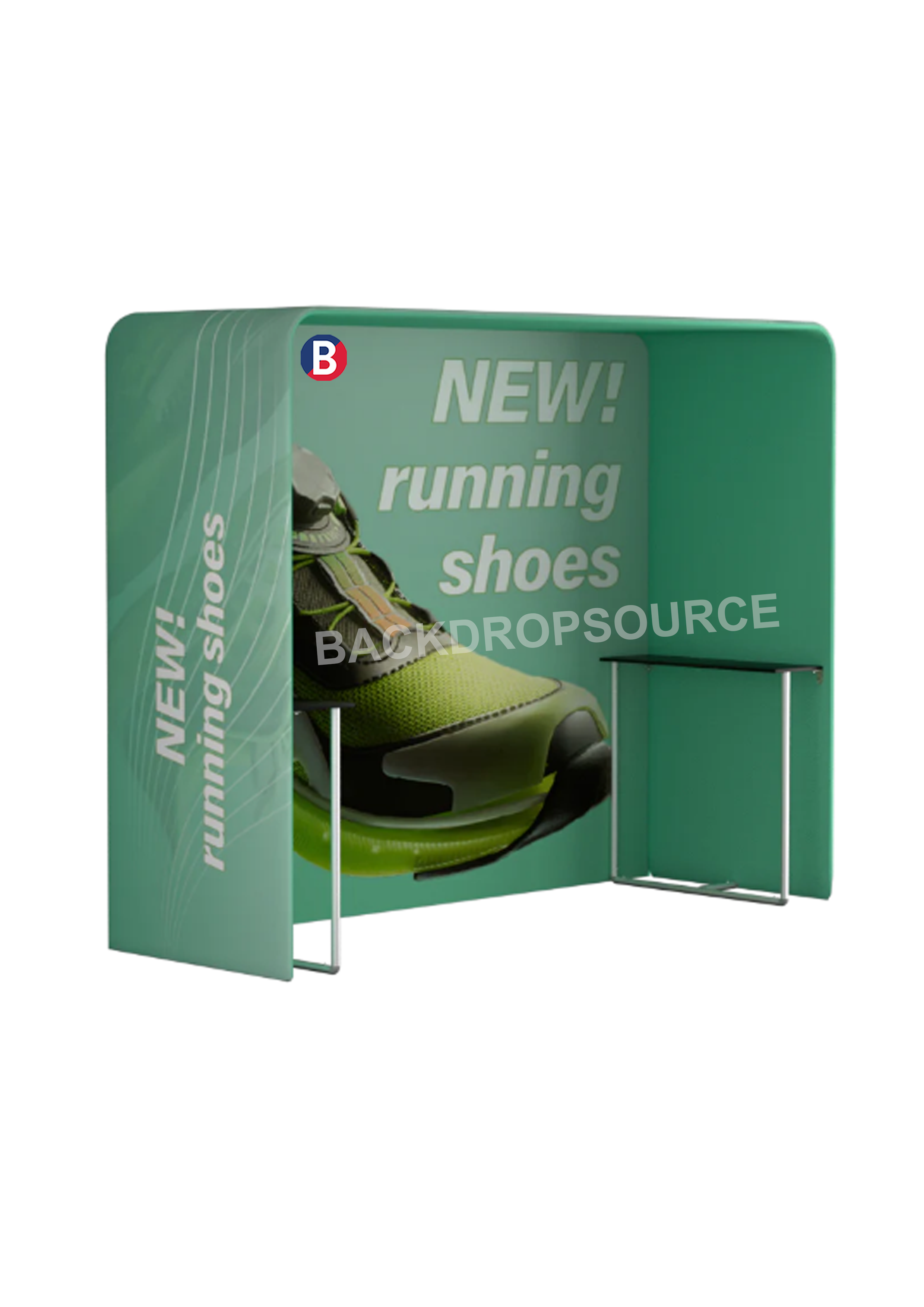 Square Arch Trade Show Booth with Shelf.