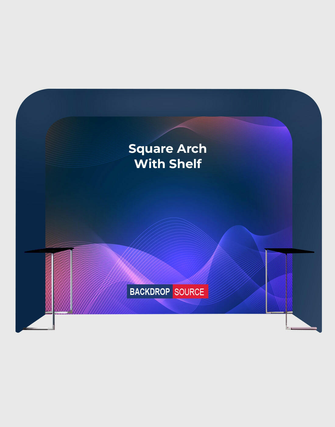 Square Arch Trade Show Booth with Shelf.