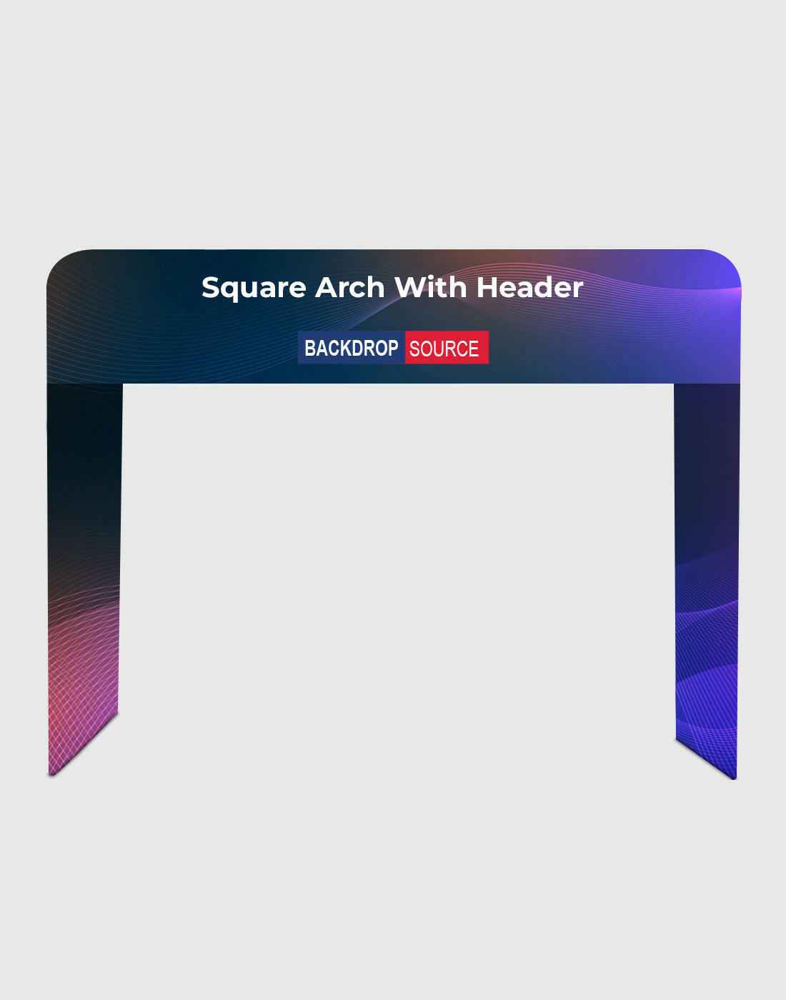 Square Shape Tension Fabric Display Arch With Header.