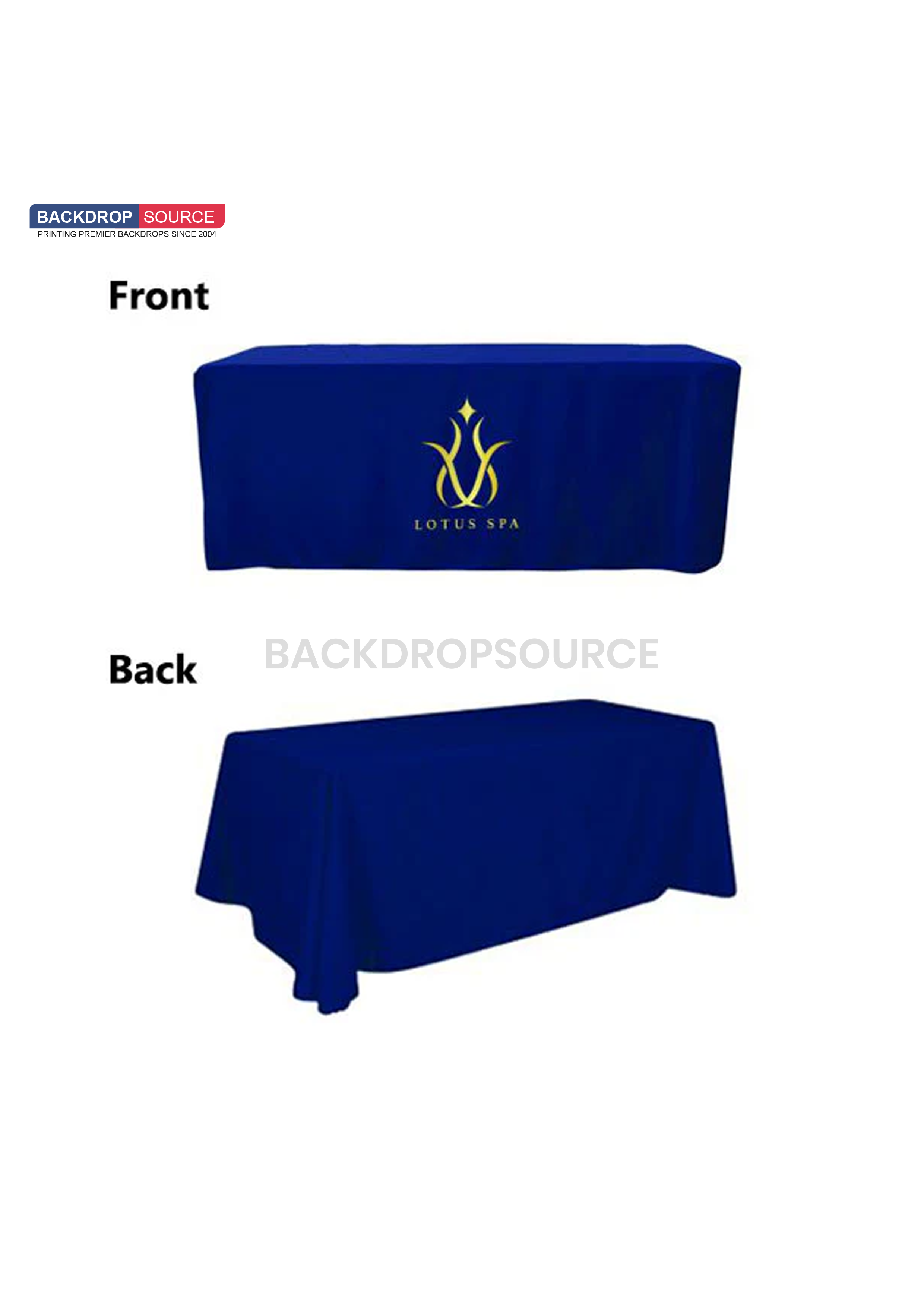 Premium standard table covers for events by Backdropsource NZ, ideal for professional display setups.