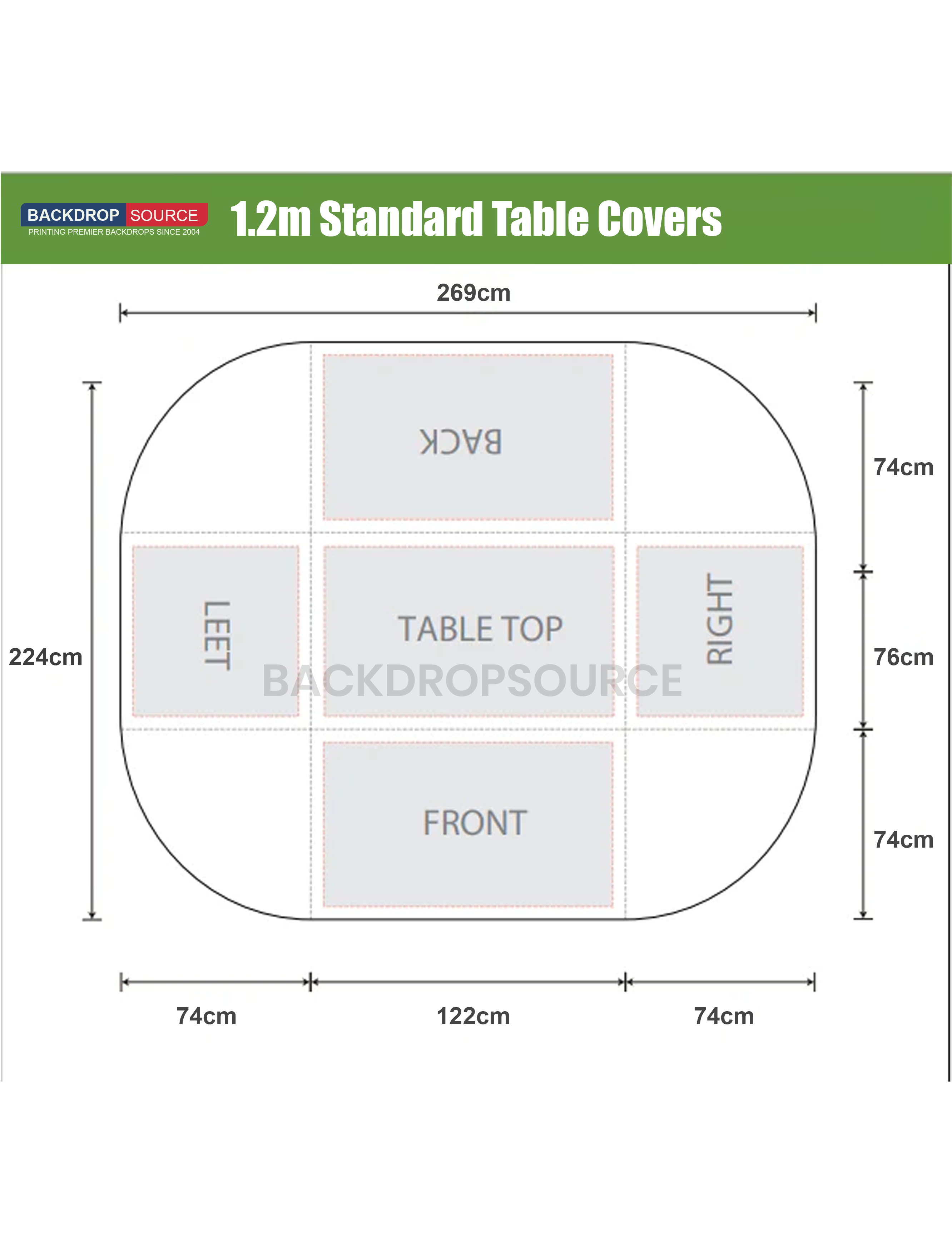 Premium standard table covers for events by Backdropsource NZ, ideal for professional display setups.