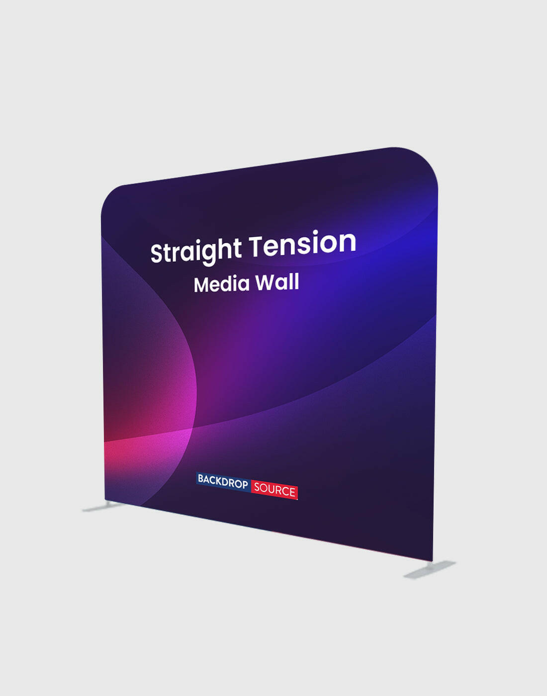 Straight tension fabric backdrop display media wall for events providing professional event branding solutions.