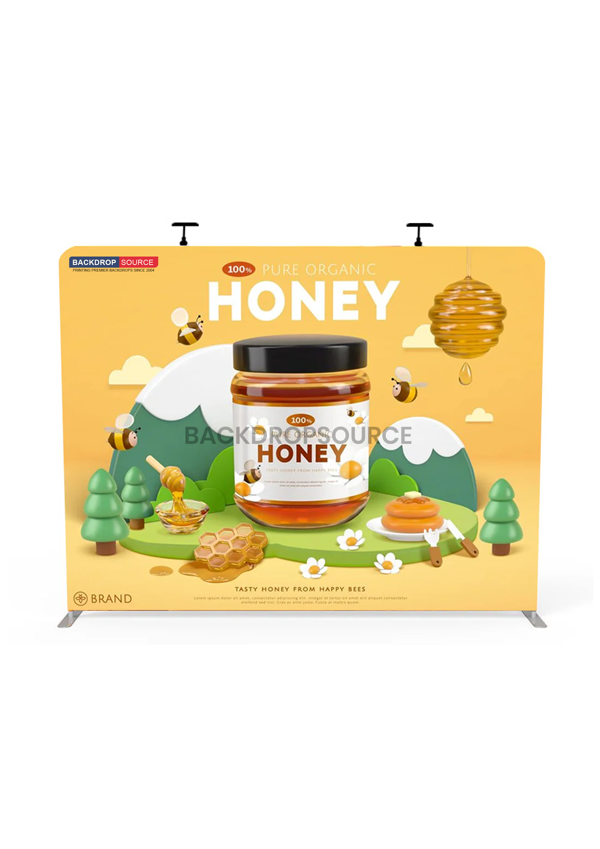 Straight Backwall Kit with Clamping Lights.