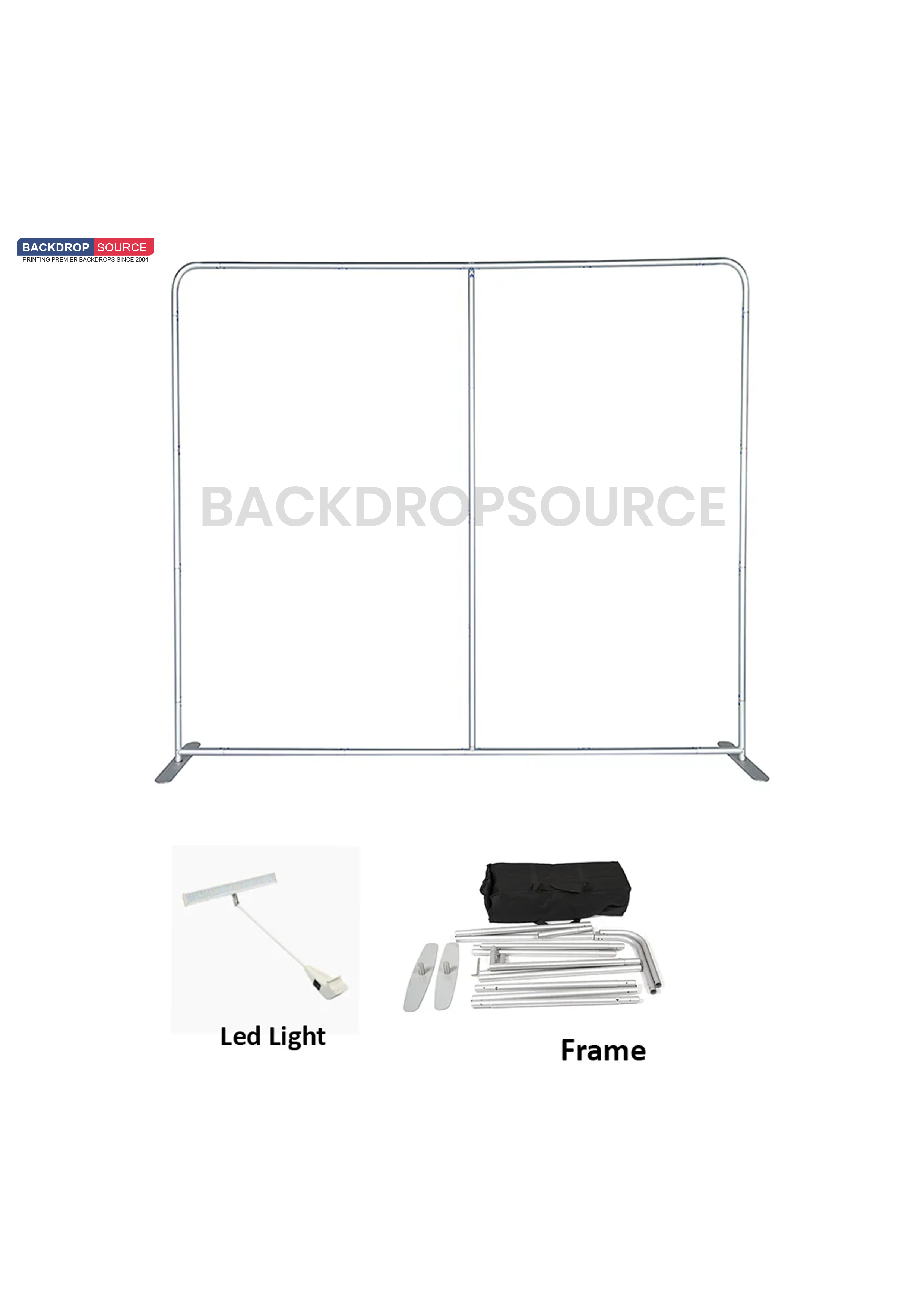Straight Backwall Kit with Clamping Lights.
