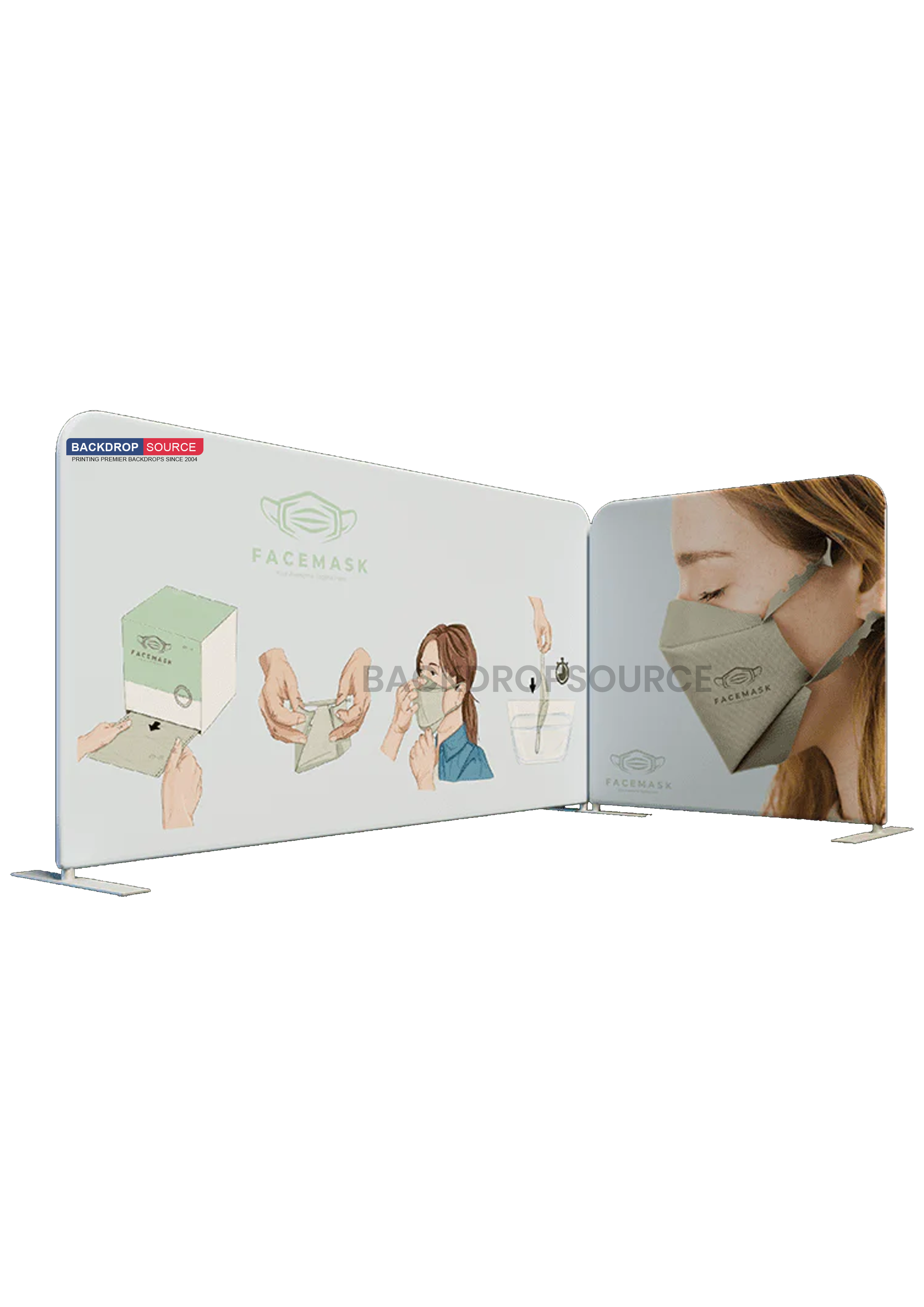 Straight tension fabric backdrop display media wall for events providing professional event branding solutions.