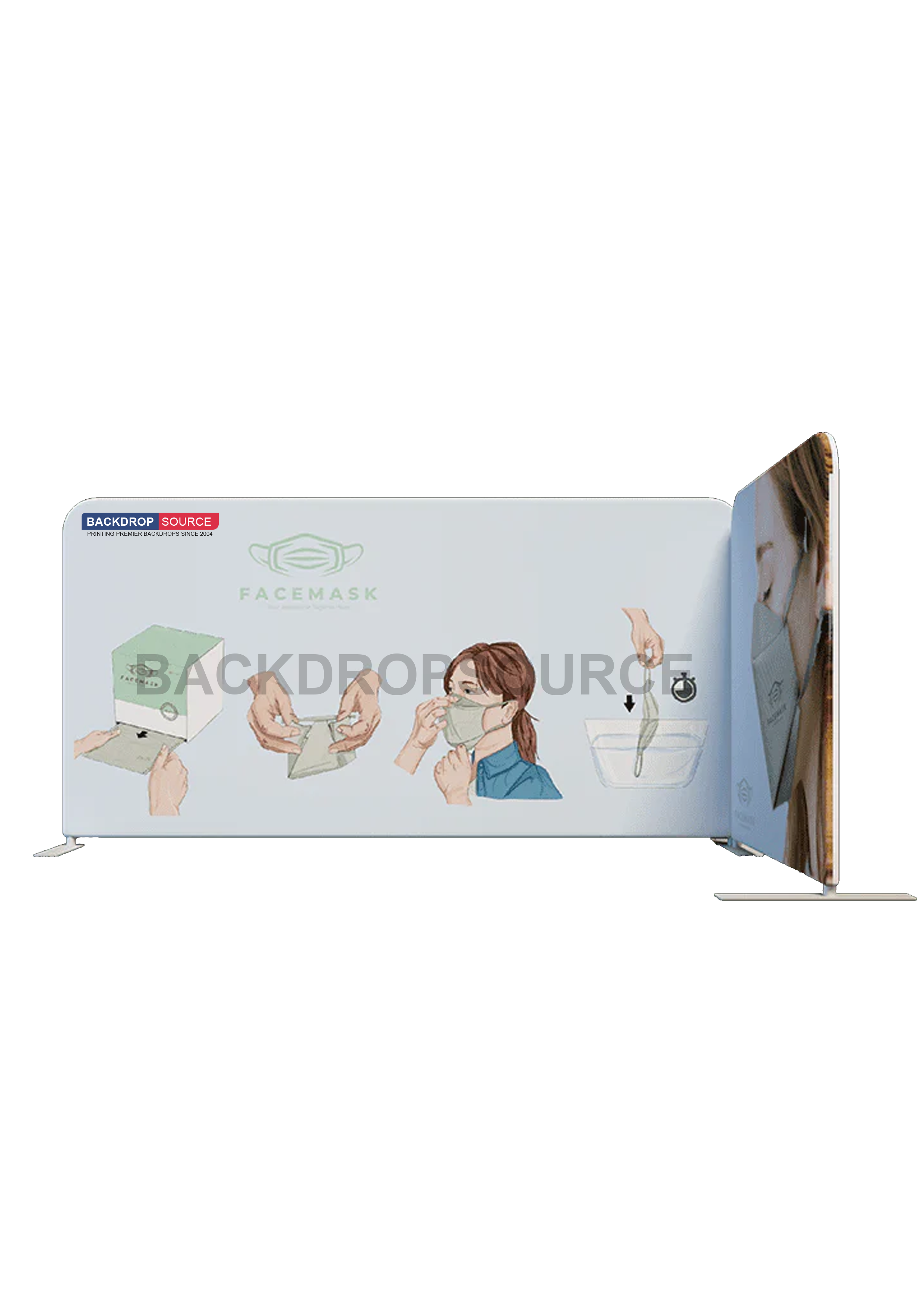 Straight tension fabric backdrop display media wall for events providing professional event branding solutions.