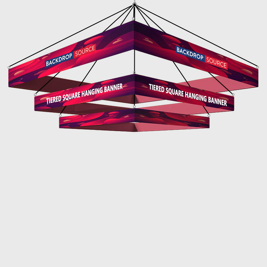 Tiered Square Hanging Banner.