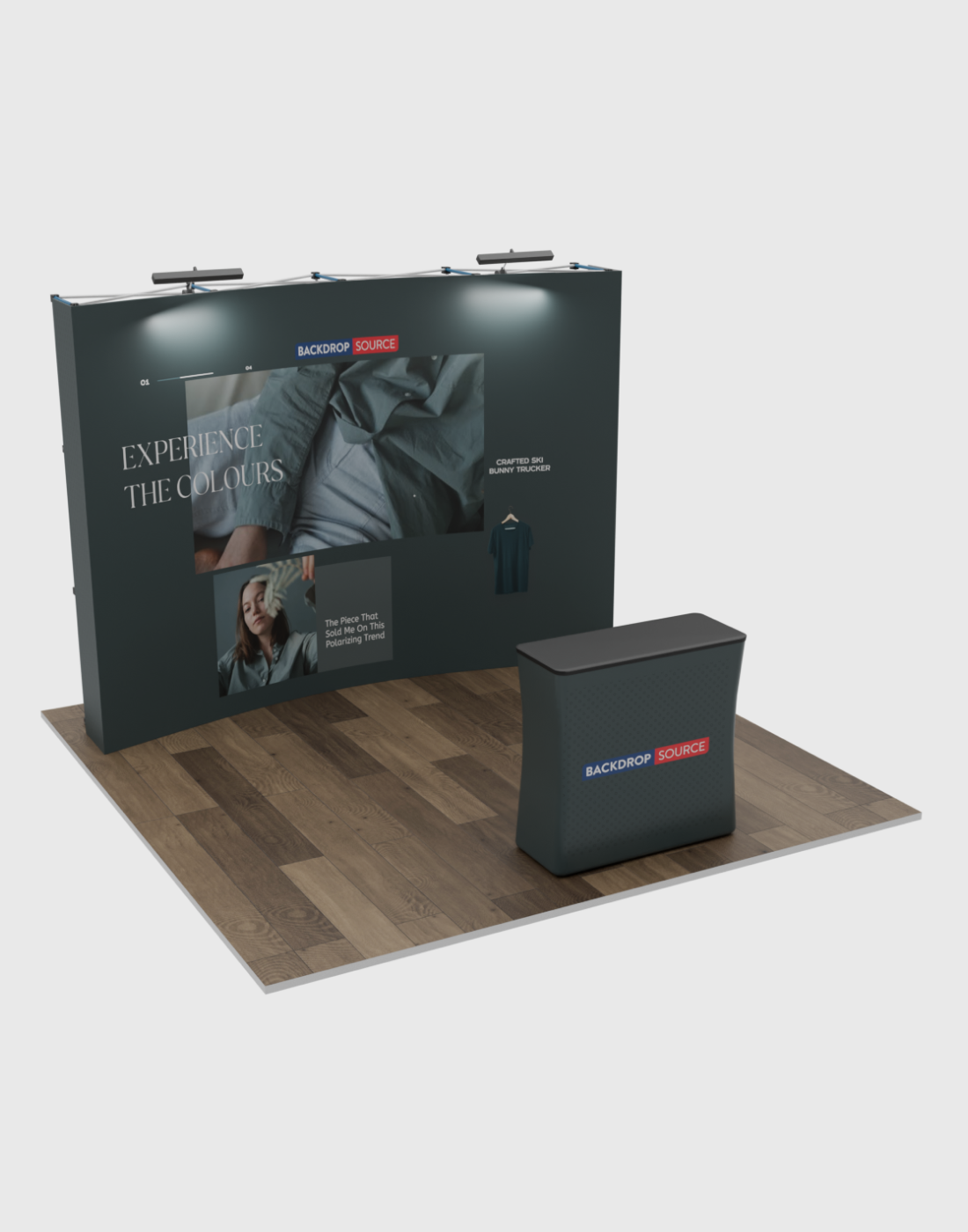 3m x 3m Curved Popup Exhibit Pro 3-in-1 Display Kit with Illume Lights.