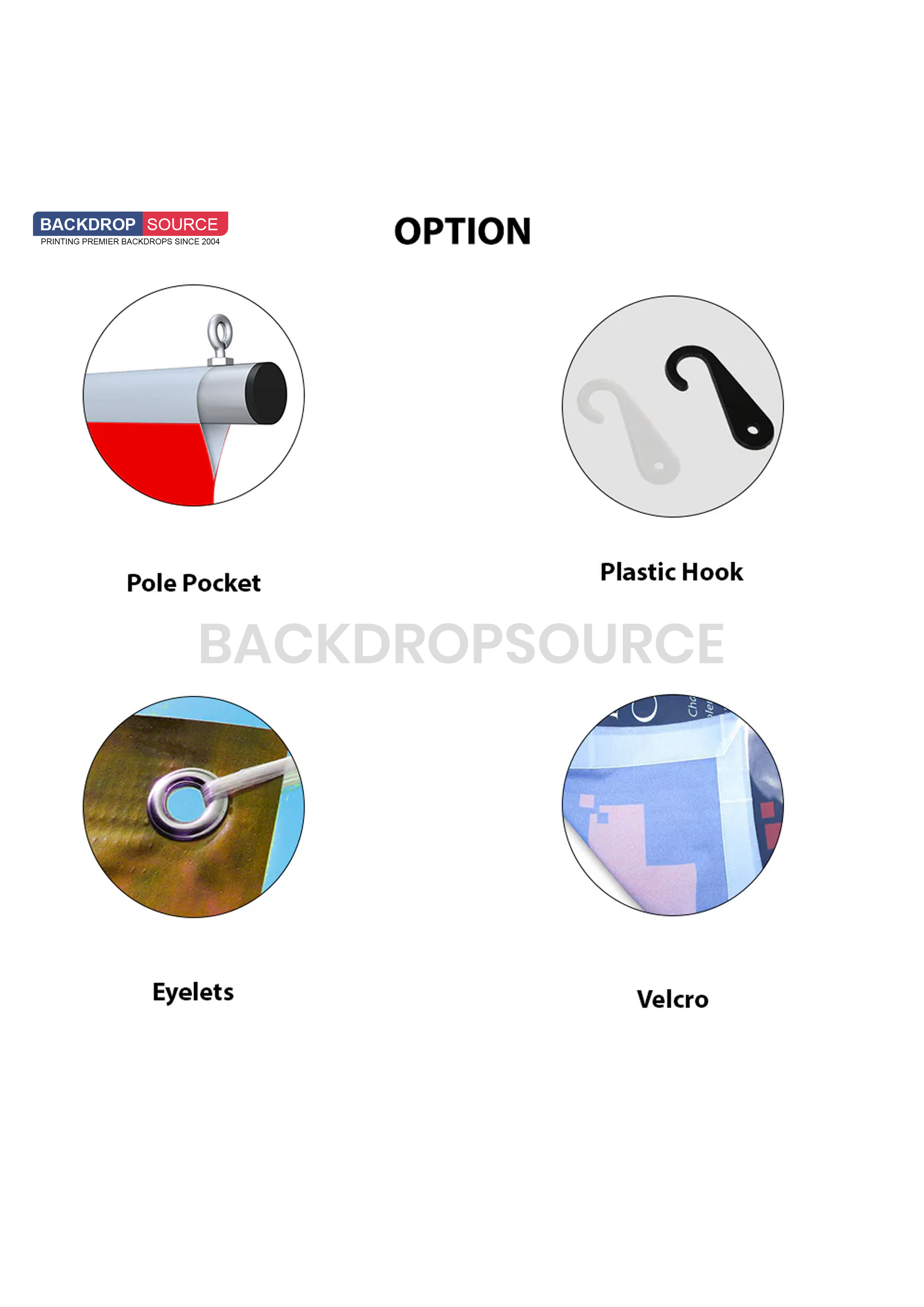 Polyester Fabric Backdrop hook