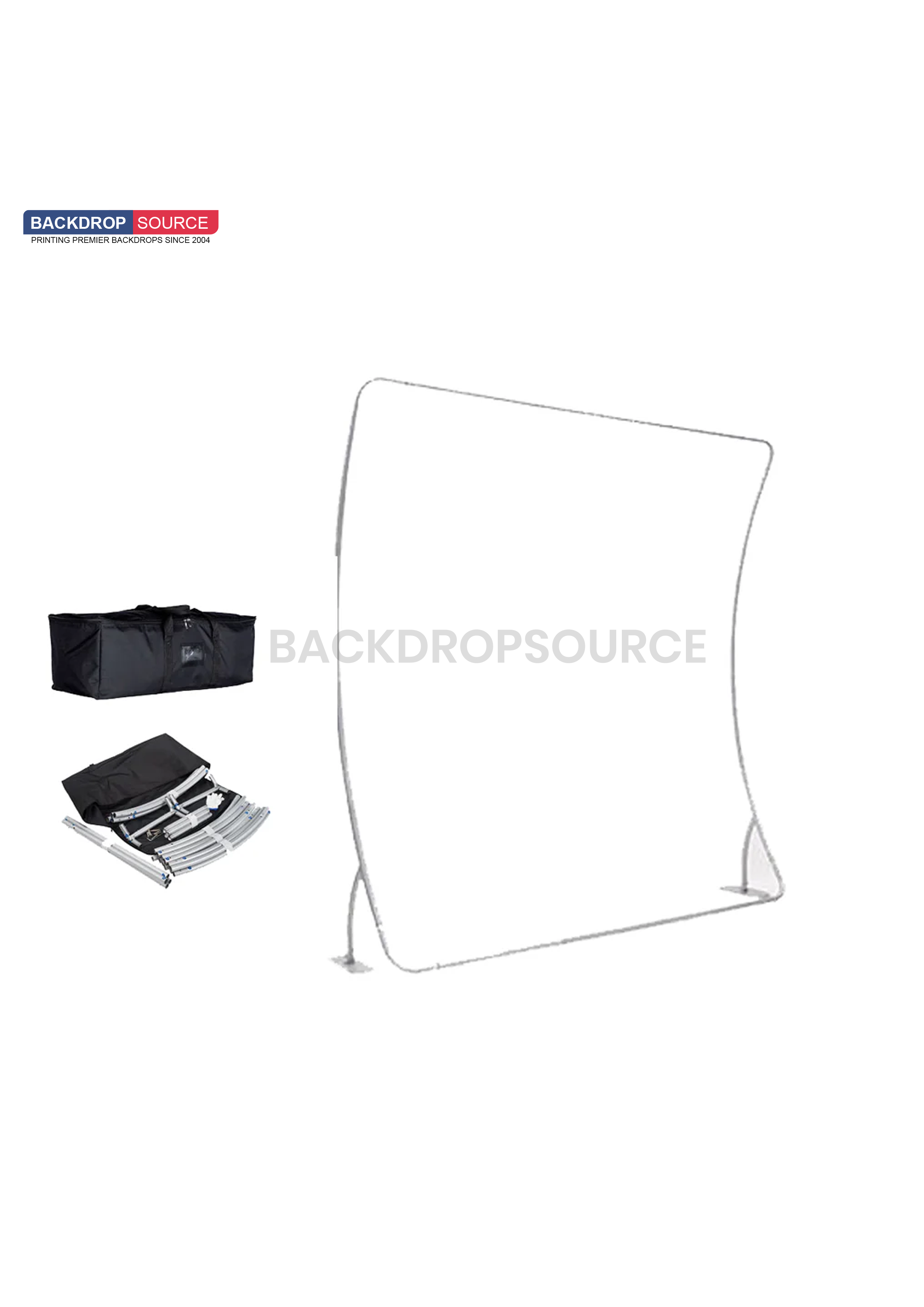U Shaped TENSION FABRIC MEDIA WALL.