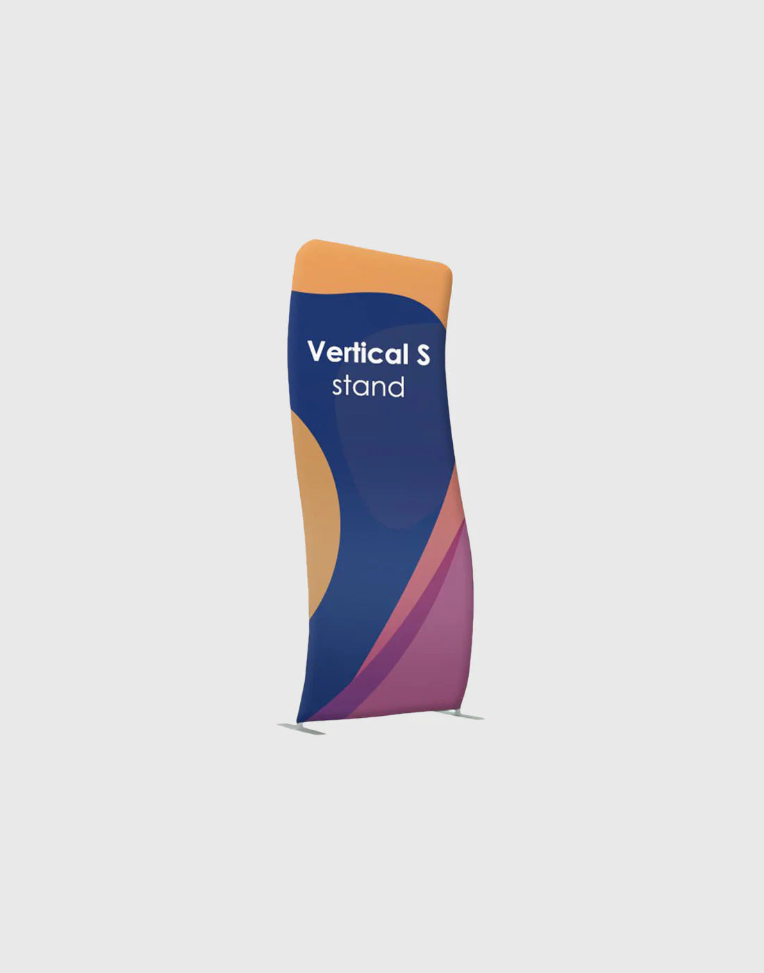 Vertical S Shape Tension Fabric Display Stands, ideal for exhibitions and trade shows, showcasing brand messages clearly.