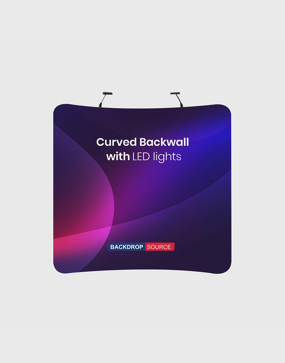 Curved Backwall Kit with Clamping Lights.