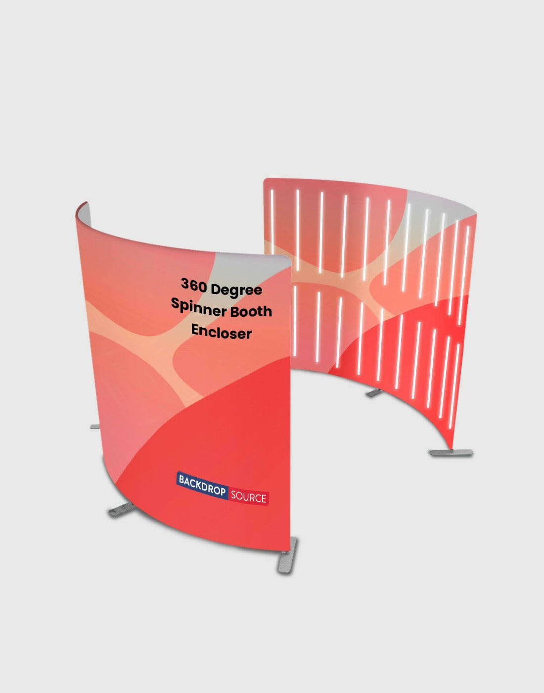 Custom Printed 360° Spinner Booth Enclosure Backdrop with LED Light.