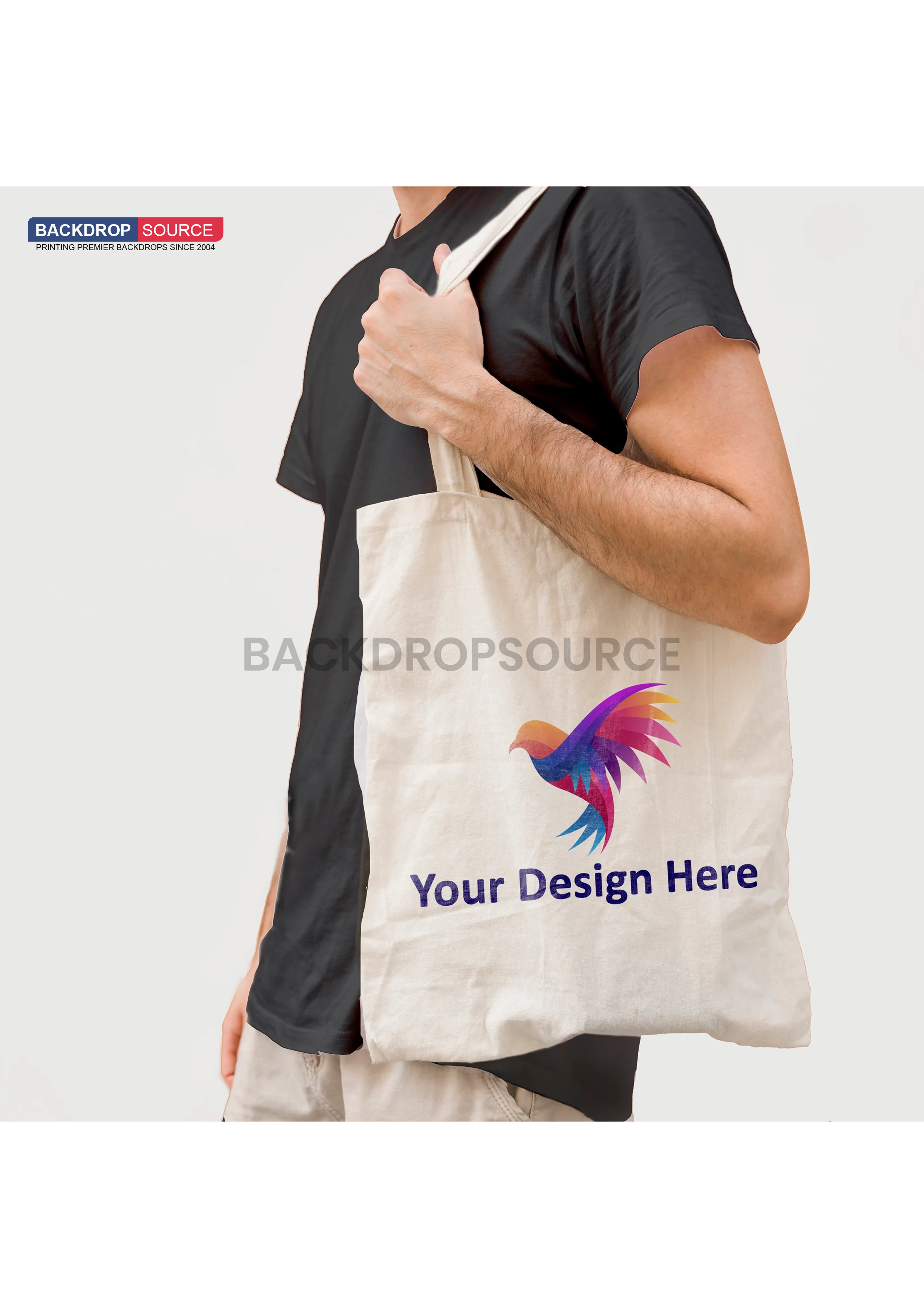 White Canvas Cotton Tote Bag.