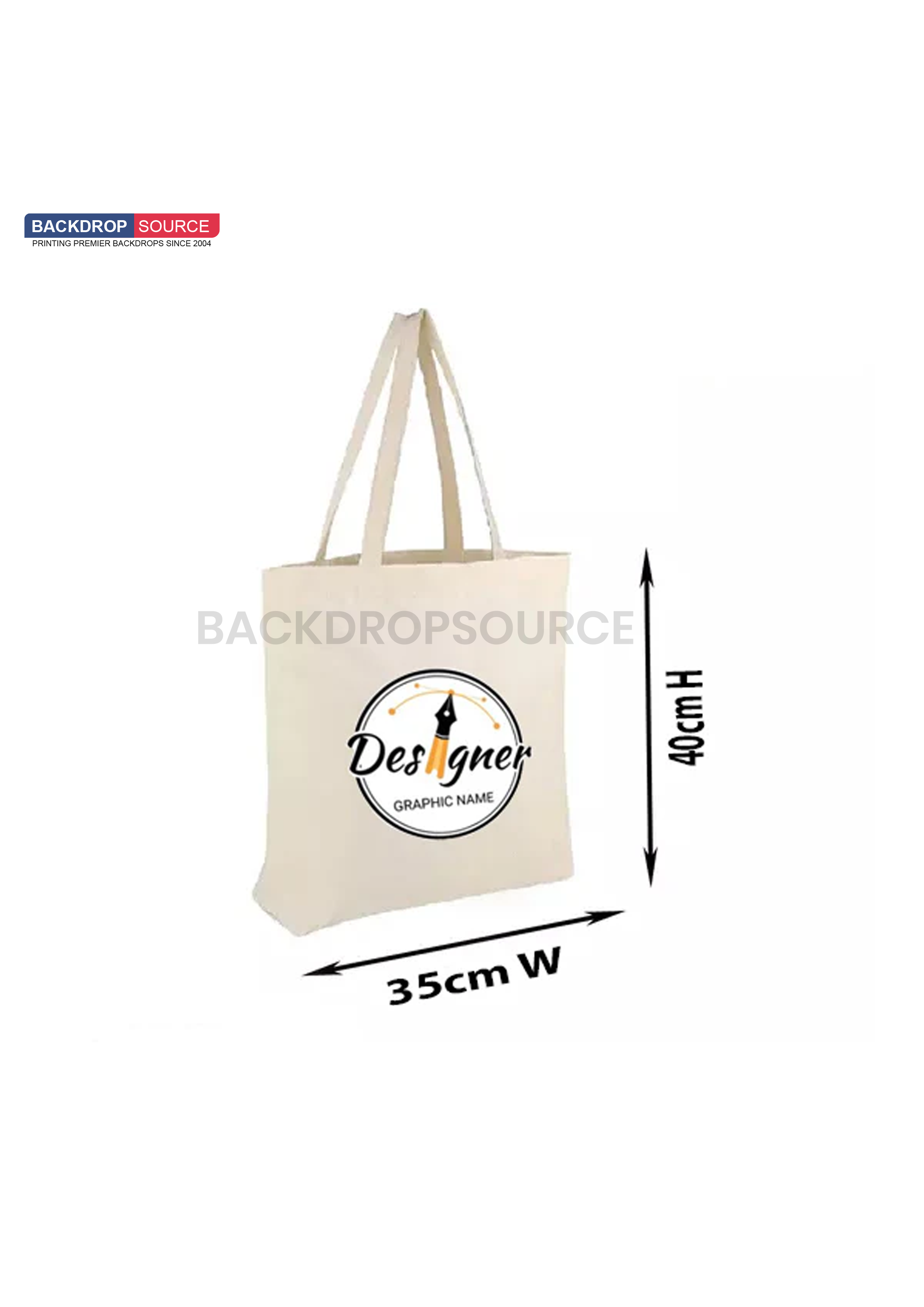 White Canvas Cotton Tote Bag.