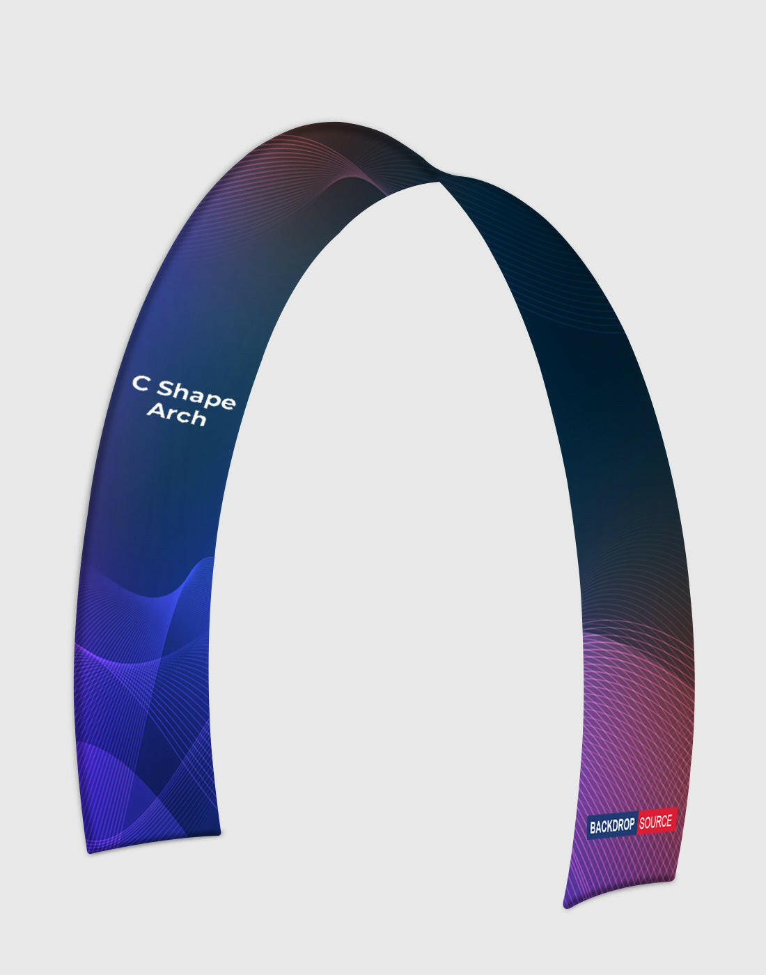 C Shape Tension Fabric Arch for events and displays from Backdropsource NZ, ideal for exhibitions and trade shows