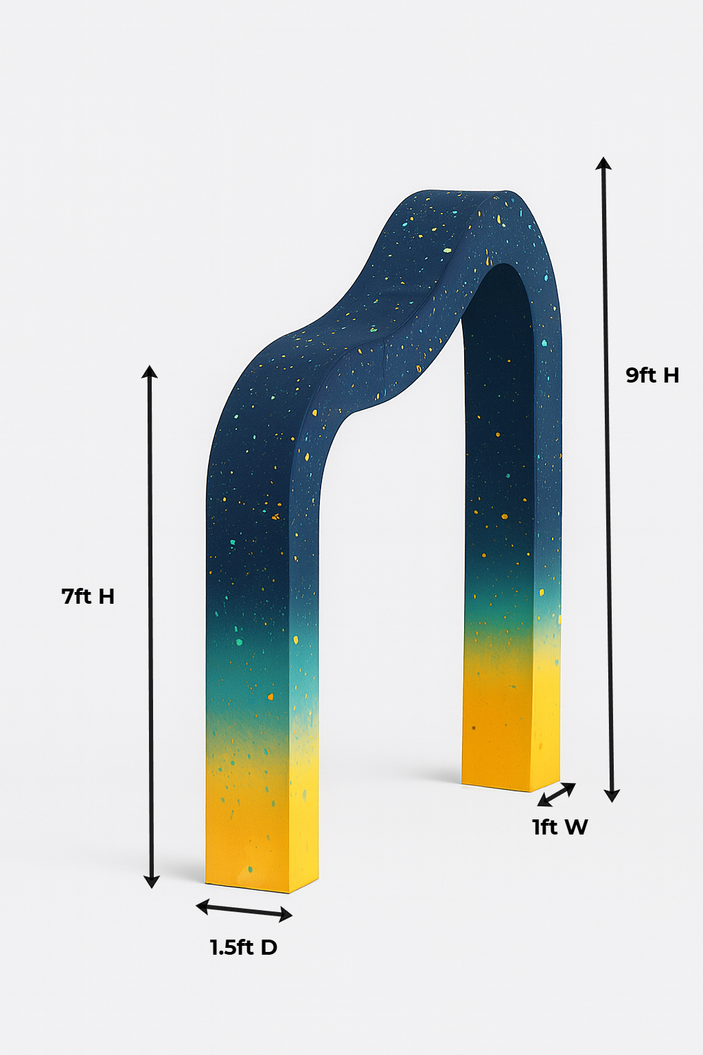 3D Curved Wave Arch Backdrop