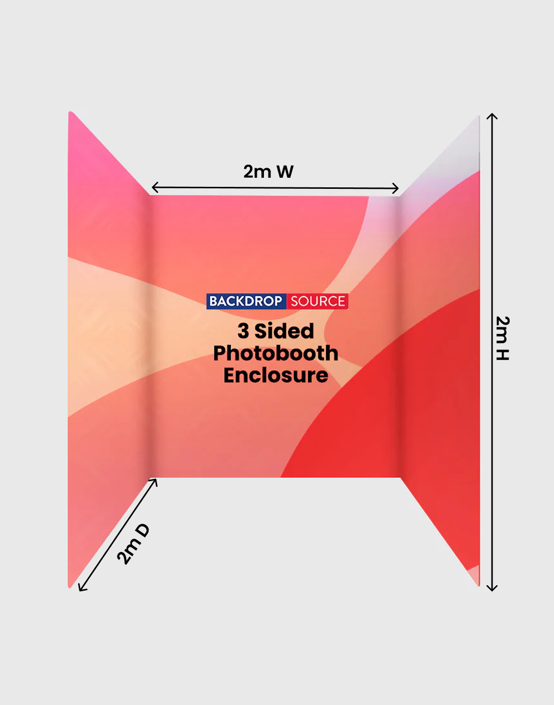 Custom Printed 3 Sided Photo Booth Enclosure