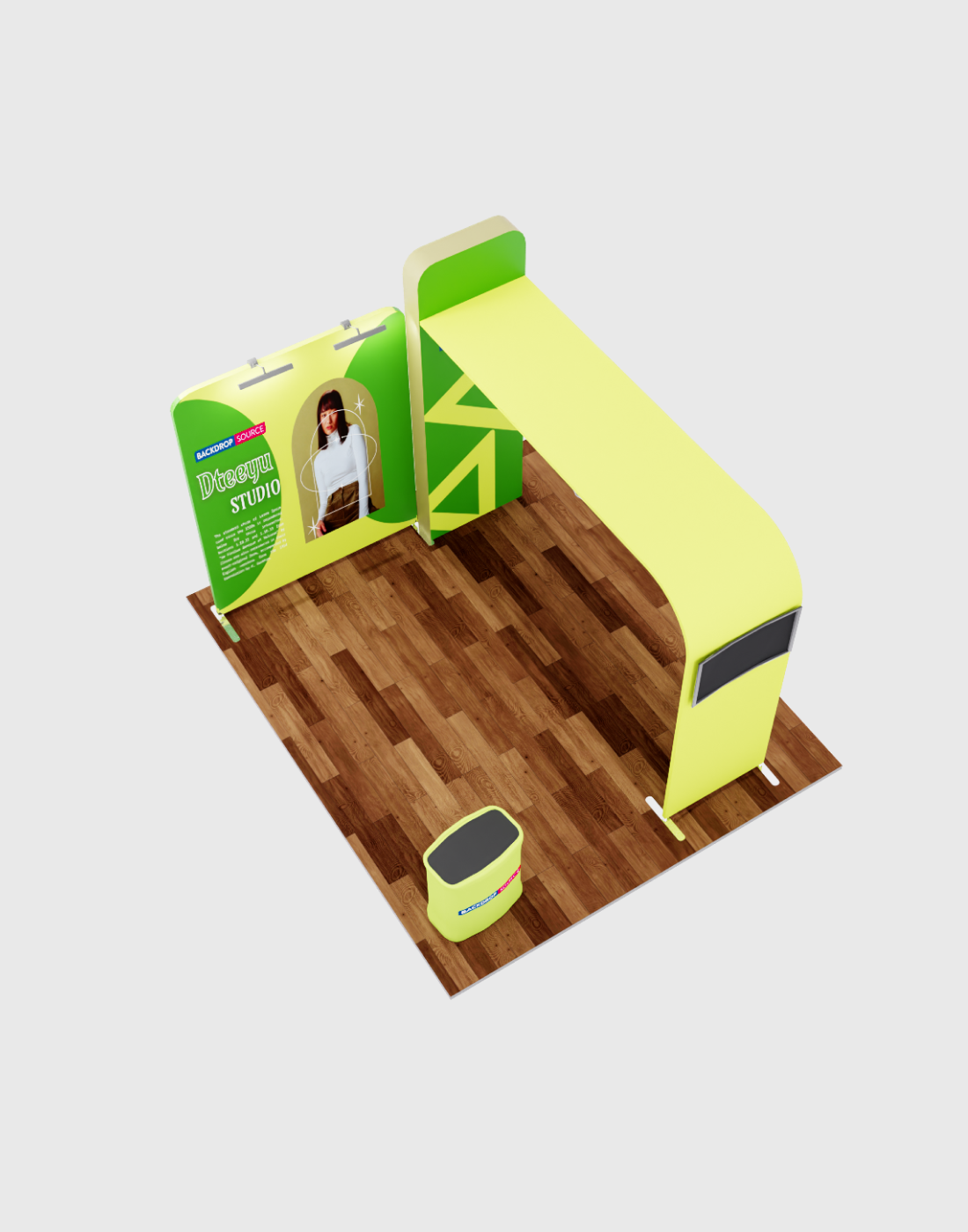 Modern TV Display Exhibition Kit setup showcasing interactive screens, ideal for engaging exhibition display experiences.