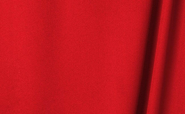 Cardinal Red fabric with wrinkle-resistant finish displayed against a smooth, wrinkle-resistant background