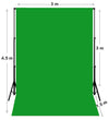 Professional green screen photo backdrop for chroma key video production and photography studio setup.