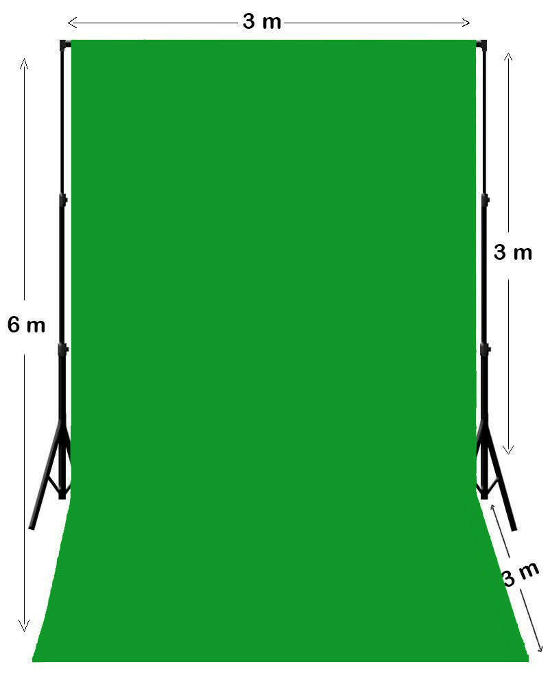 Professional green screen photo backdrop for chroma key video production and photography studio setup.