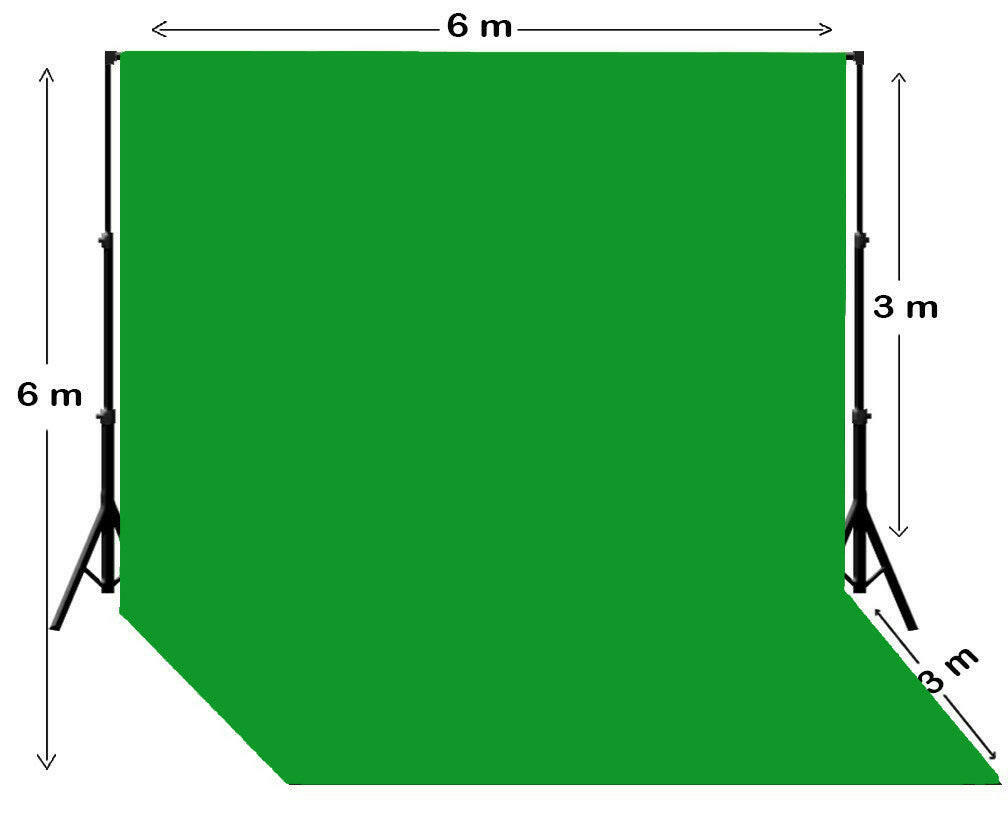 Professional green screen photo backdrop for chroma key video production and photography studio setup.
