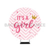 Its a Girl Baby Shower Themed Circle Round Photo Booth Backdrop.
