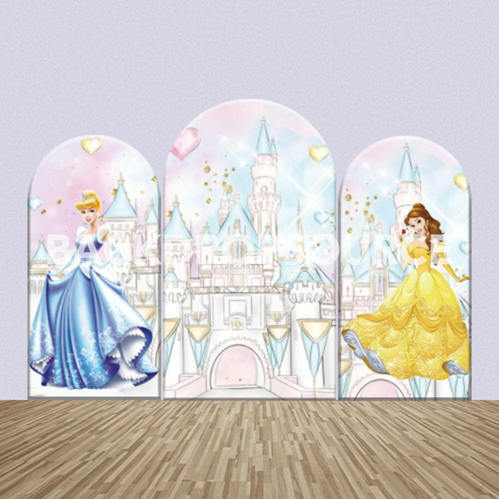 Yellow & Blue Princess Party Backdrop – Event Media Set.