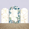 Painted Leaf & Gold Stripes Party Backdrop – Event Media Set.