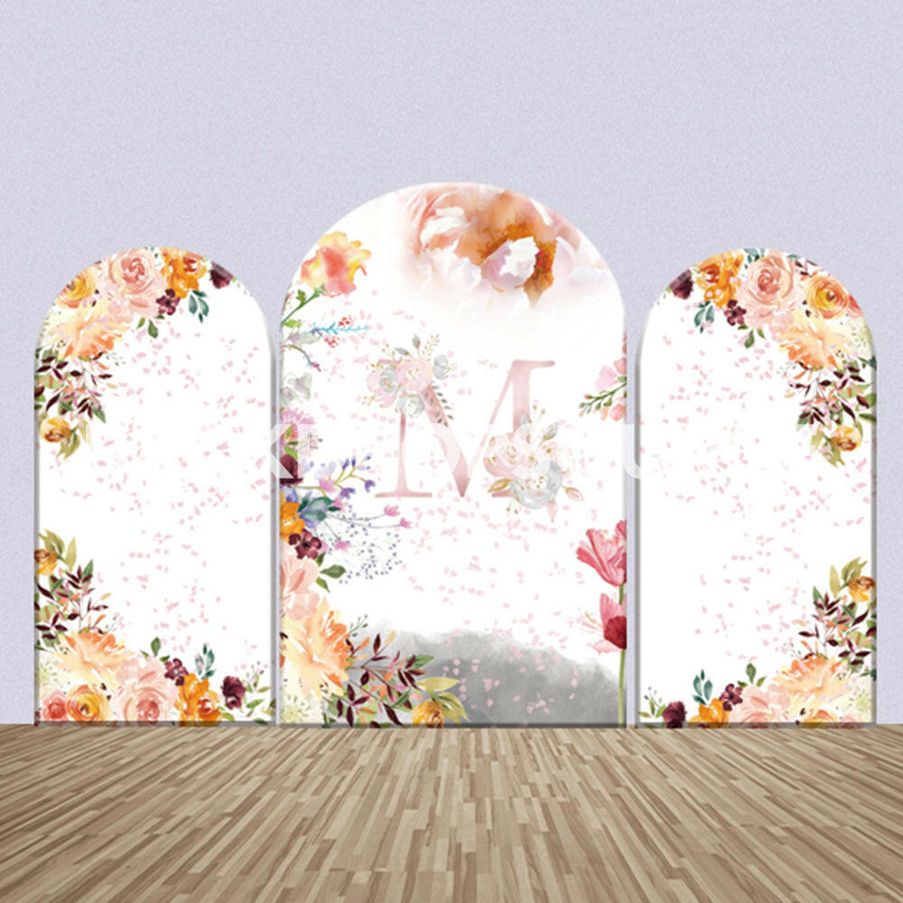 Floral Arch Themed Party Backdrop Media Sets for Birthday / Events/ Weddings.