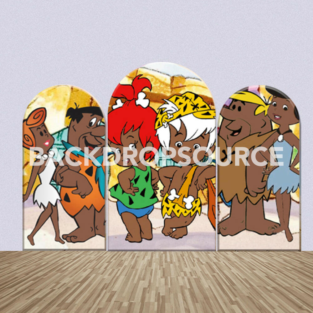 The Flintstones Themed Party Backdrop Media Sets for Birthday / Events/ Weddings.