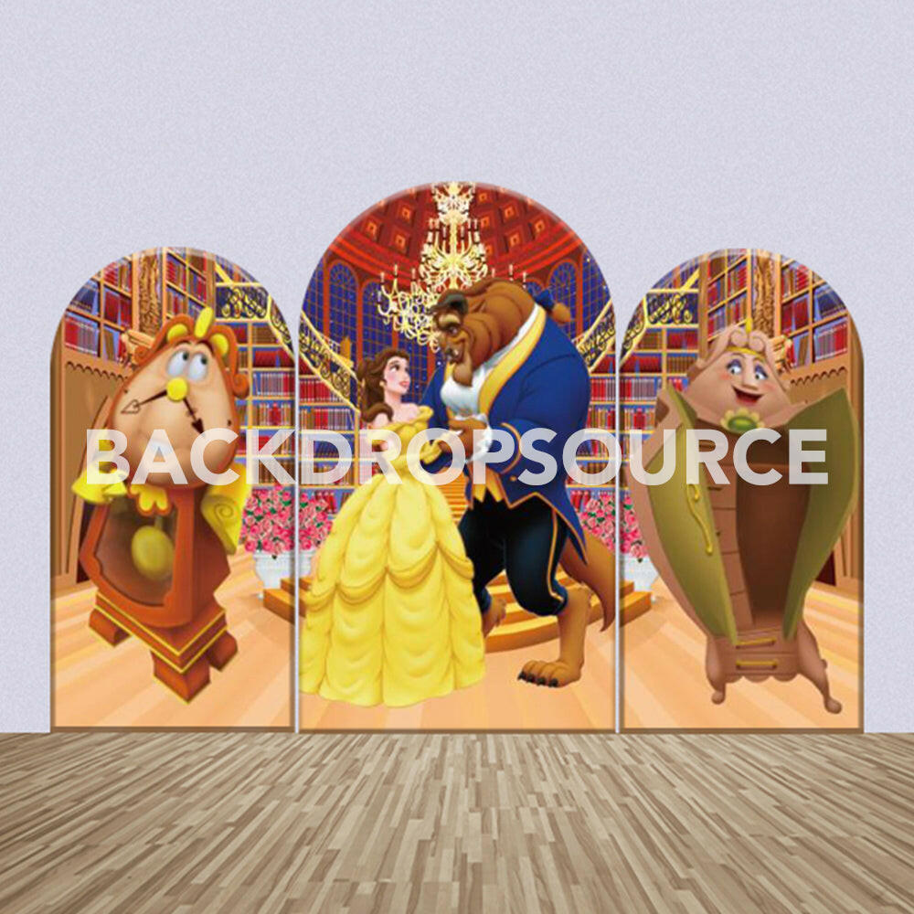 Beauty and The Beast Themed Party Backdrop Media Sets for Birthday / Events/ Weddings.