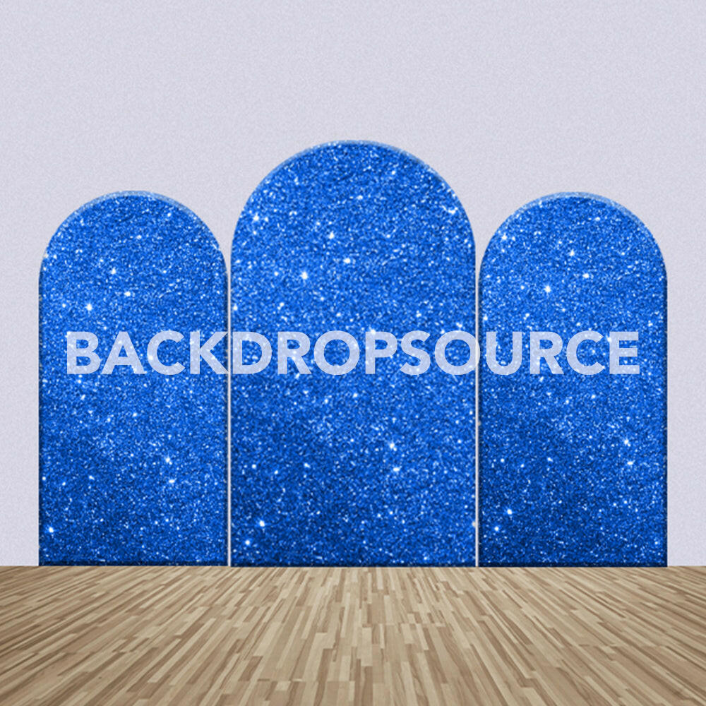 Glittery Blue Themed Party Backdrop Media Sets for Birthday / Events/ Weddings.