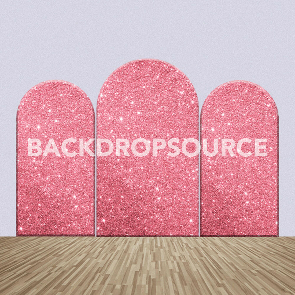 Glittery Pink Themed Party Backdrop Media Sets for Birthday / Events/ Weddings.