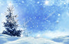 Frozen Tree Blue Glittering Sky  Backdrop.