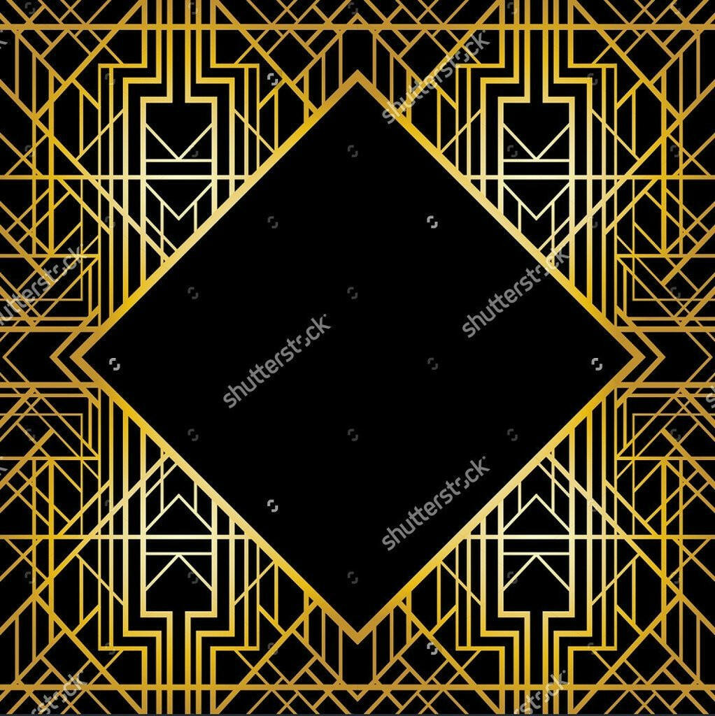 Diamond Gold Frame Gatsby Retro  Backdrop.