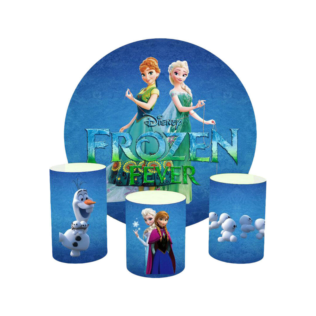 Frozen Princess Event Party Round Backdrop Kit - Model 2.