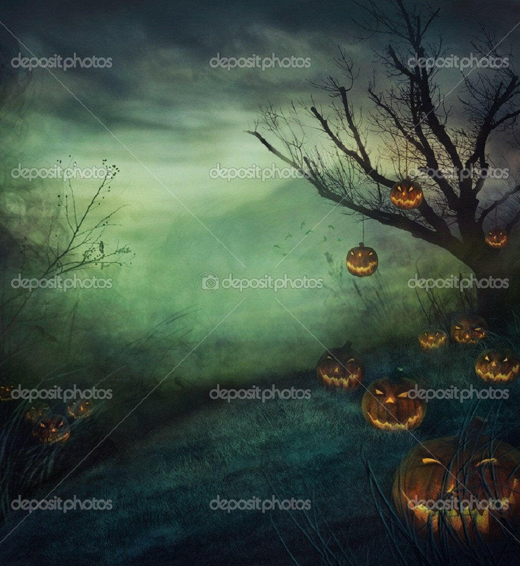 Grey Forest Pumpkin  Backdrop.