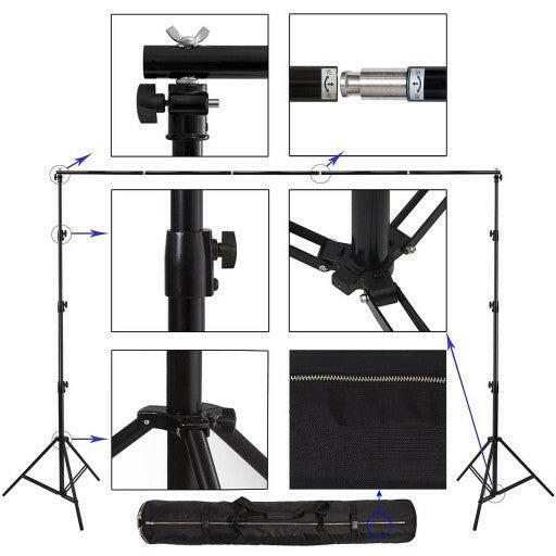 Muslin backdrop with backdrop stand for photography, ideal studio setup, high-quality seamless background