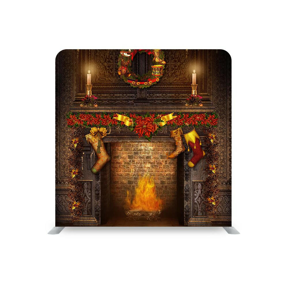 Christmas Photography Backdrop STRAIGHT TENSION FABRIC MEDIA WALL.