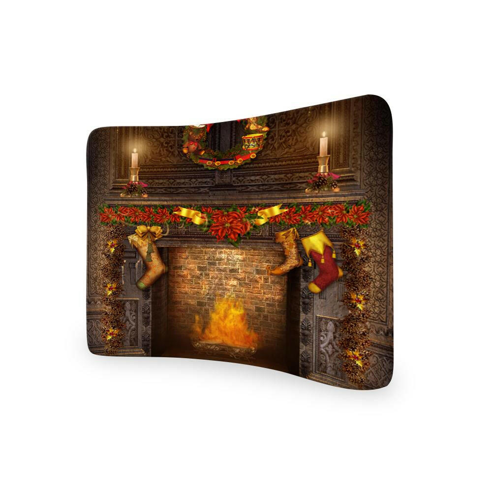 Door Step Christmas CURVED TENSION FABRIC MEDIA WALL.