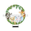 Zoo Themed Circle Round Photo Booth Backdrop.