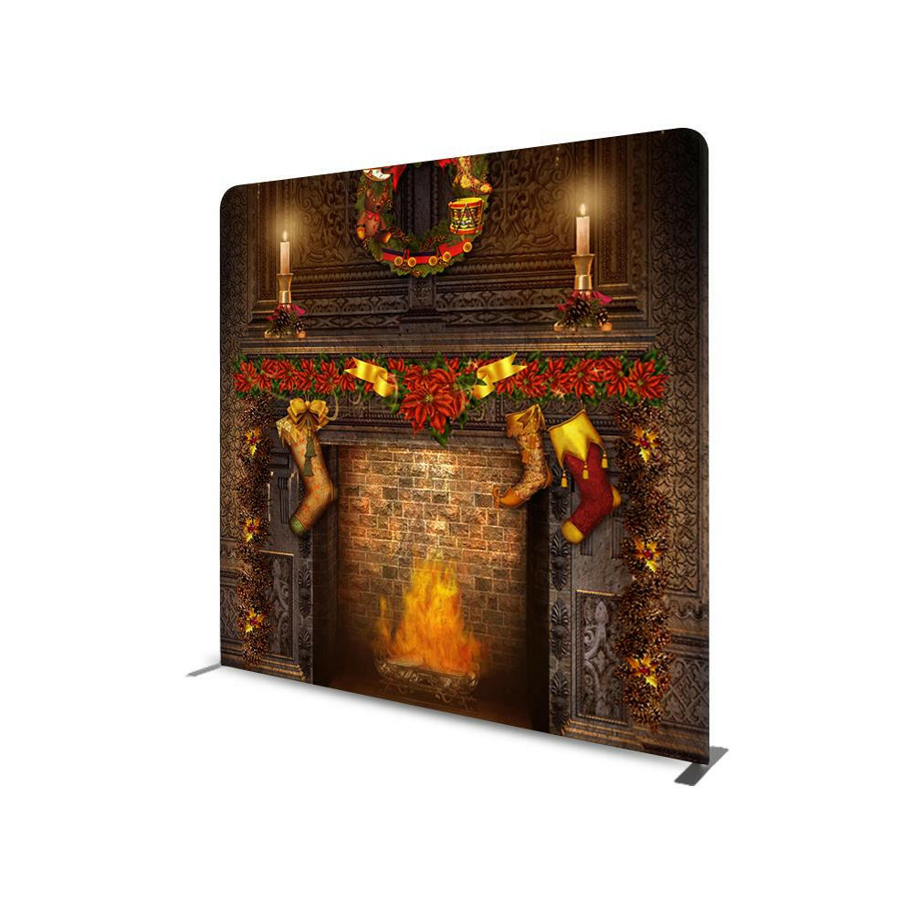 Christmas Photography Backdrop STRAIGHT TENSION FABRIC MEDIA WALL.