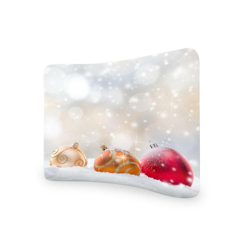 Abstract Christmas CURVED TENSION FABRIC MEDIA WALL.