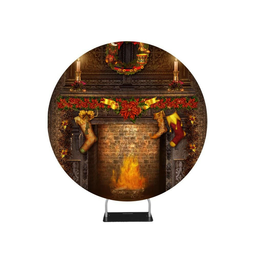 Ancient Chimney Photography Christmas Backdrop Circle Backdrop Stand.