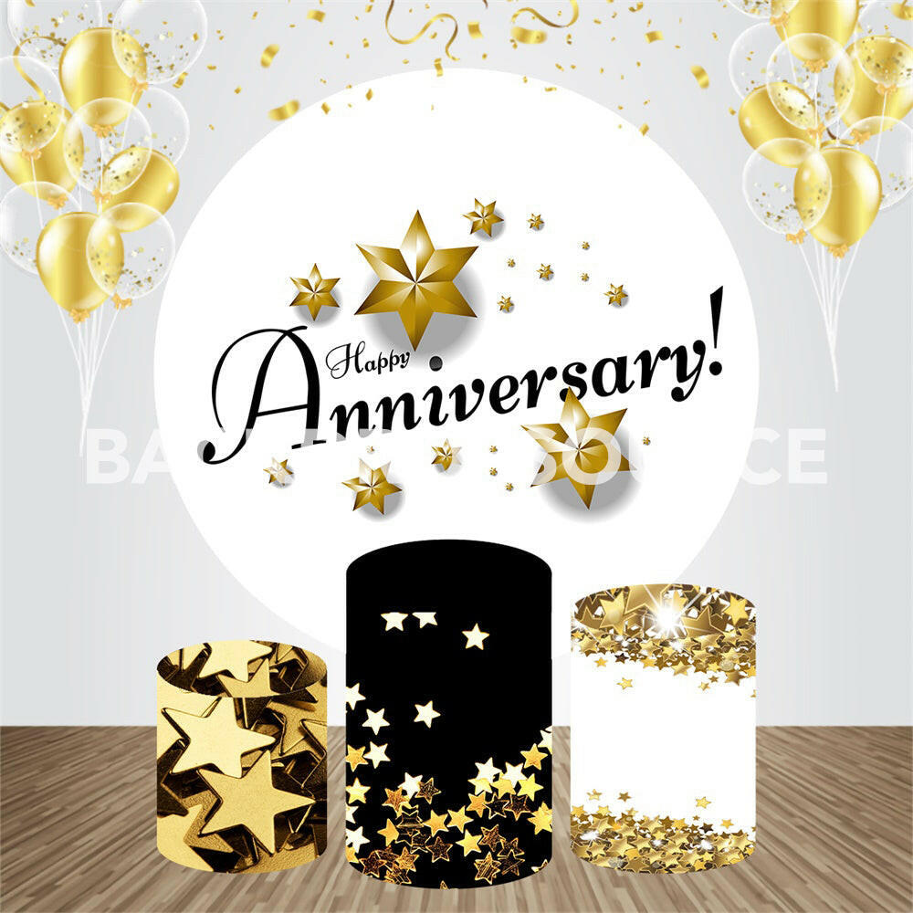 Anniversary Event Party Round Backdrop Kit.