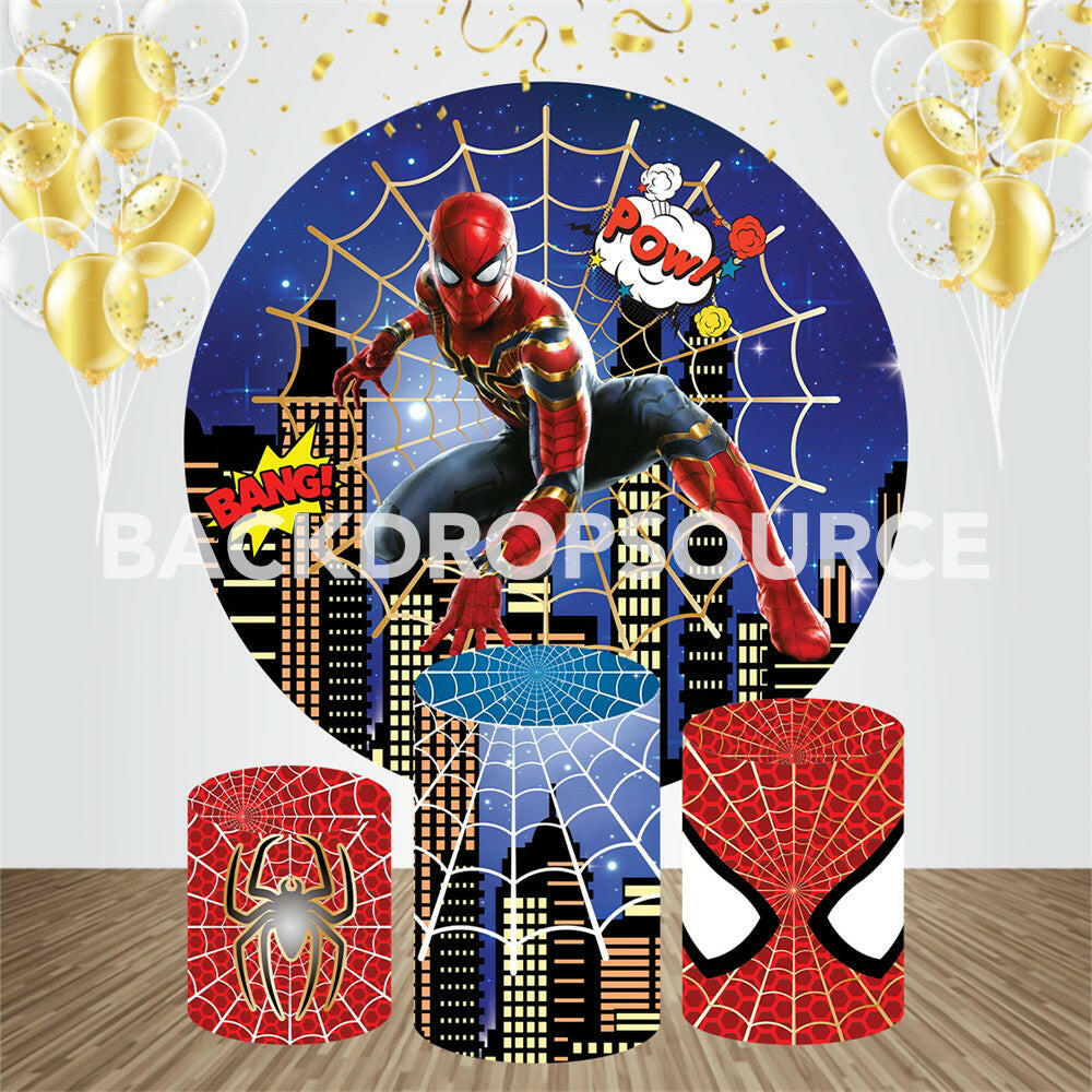 Spider Man Event Party Round Backdrop Kit.